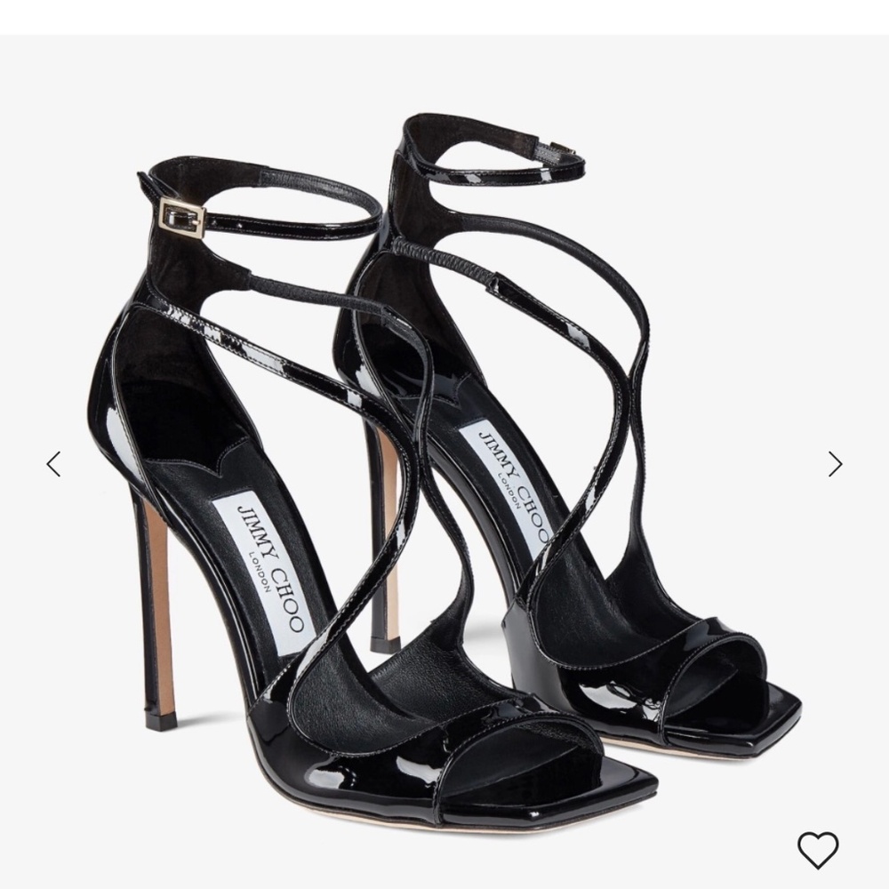 NEW Jimmy Choo - Black Patent Leather Sandals - Picture 1 of 4